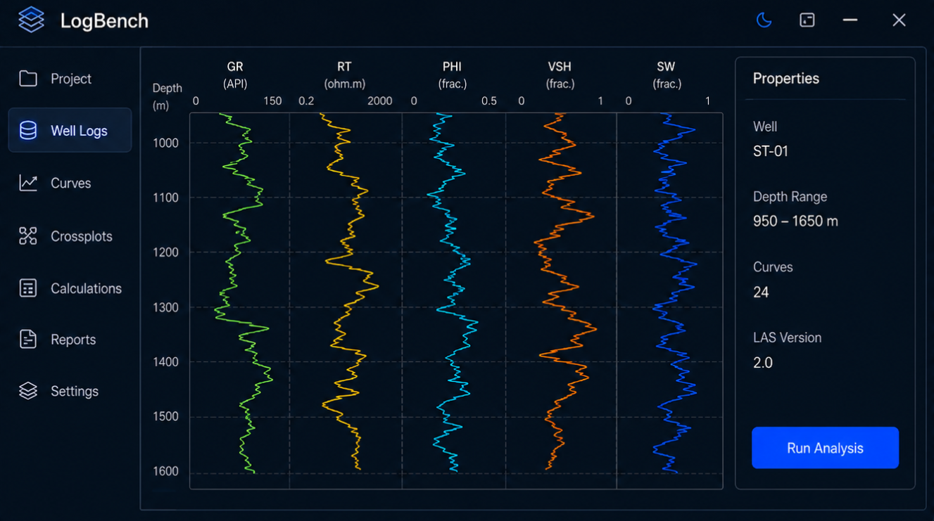 LogBench application interface